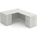 CLALD1036- Classic L-Shape Desk 60" W x 30" D with 47" Return and 2 Full Pedestals- Silver Birch