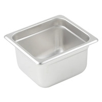 Winco SPJP-604 - Anti-Jam Steam Pan, 23 Gauge Stainless Steel - 1/6, 4"