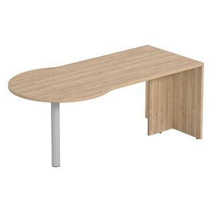 PL106 CONFERENCE BULLET DESK w/POST -  Aspen & Silver