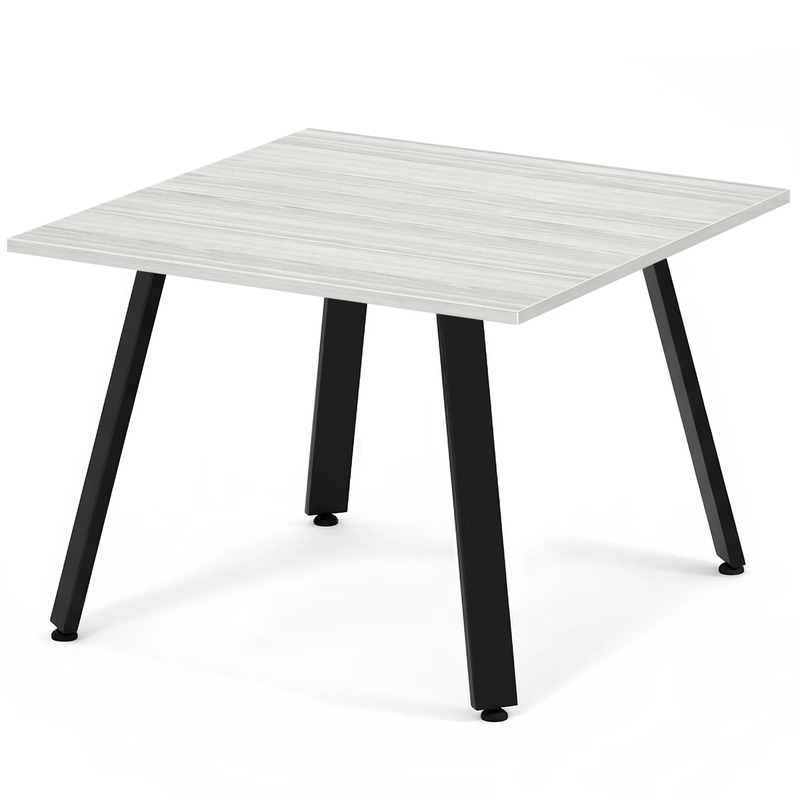 Signature Square Meeting Table 42" - Silver Birch with Black Metal Legs
