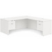 CLALD2039- Classic L-Shape Desk 66" W x 30" D with 42" Return and 2 Box/File Pedestals- White
