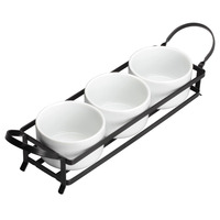Winco WDP014-101 15" X 3-3/4" O.A. Trio Bowl Set