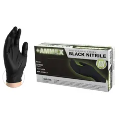 NITRILE GLOVE, 4 MIL, LARGE, BLACK, POWDER FREE 100/BX 10 BX/CS  ABNPF46100