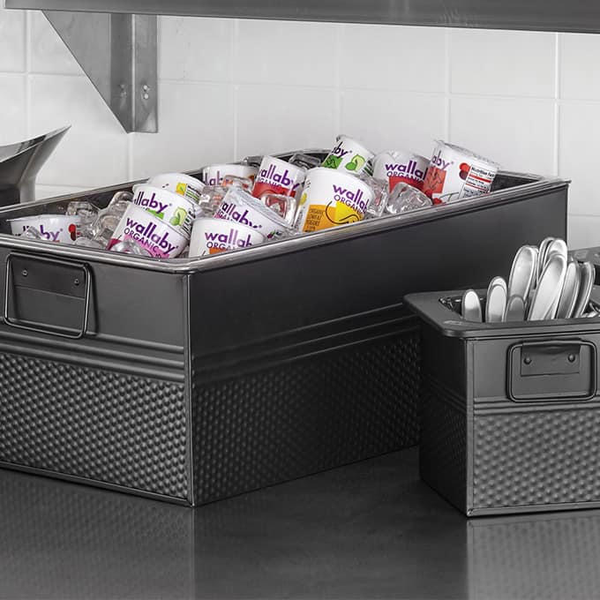 Black Rectangular Hammered Tubs