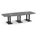 PALBS4237NBLACK - 10 ft. Classic Boat Shape Conference Table with Black Palmer Base