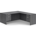 Classic L-Shape Desk 72" x 60" with 2 Box/File Pedestals - Newport Grey