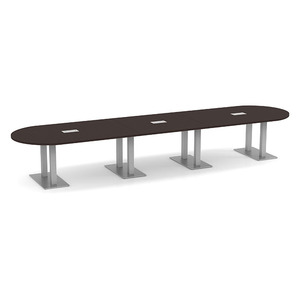 16ft Racetrack, Palmer base Conference Table: ESPRESSO PALRT3192NESPBRU