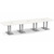 14' Classic Boat Shape Conference Table with Palmer Base - White Top, Silver Brushed Base