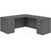 CLALD1036- Classic L-Shape Desk 60" W x 30" D with 47" Return and 2 Full Pedestals- Coastal Gray