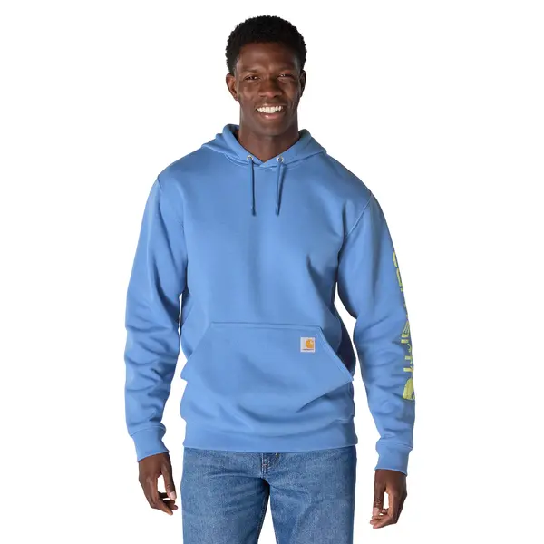 CARHARTT K288 - Loose Fit Midweight Logo Sleeve Graphic Sweatshirt - Deep Workwear Blue