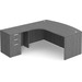 CLALD1008L- Left-Handed Bowfront L-Desk 71" W x 36" D with 47" Return and Box/Box/File Pedestal- Newport Gray