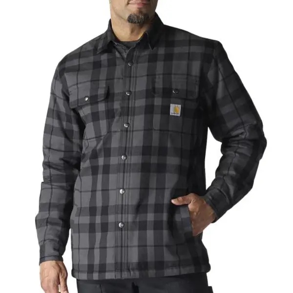 CARHARTT 107017 - Relaxed Fit Flannel Sherpa-Lined Shirt Jac - Shadow
