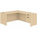 CLALD1037- Classic L-Shape Desk 66" W x 30" D with 47" Return and Box/File Pedestal- Maple