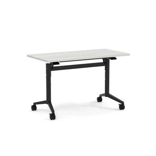 Nestling Flip Top Table 24" X 48" - Silver Birch Top with Black Base