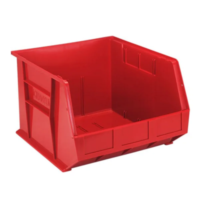 Storage Bin - Plastic - 16-1/2" x 18" x 11" - 75 lb Capacity - Red