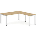 Elements L-Shape Desk 78" x 72" x 36"D - Aspen with White Legs