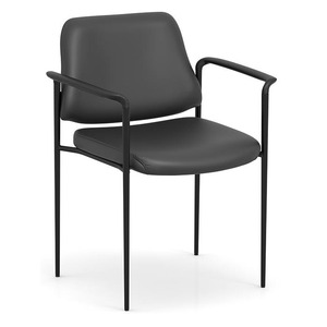 10220 REED STACKING GUEST CHAIR W/ARMS - BLACK