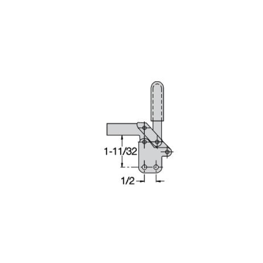 Carr Lane CL-102-TC High Arm Toggle Clamp, Open Arm, Straight Base -Steel (250lbs)