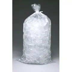 9 X 18" 1.2 MIL 5# CLEAR POLY ICE BAG WITH 4" TIES, 1000/CA  H18MET