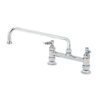 T&S Brass B-2280-CR Swivel Sink & Double Pantry Faucet 8" Deck Mount
