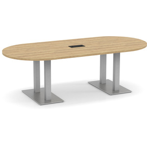 PALRT3136N - 8 ft. Classic Racetrack Conference Table with Brushed Silver Palmer Base