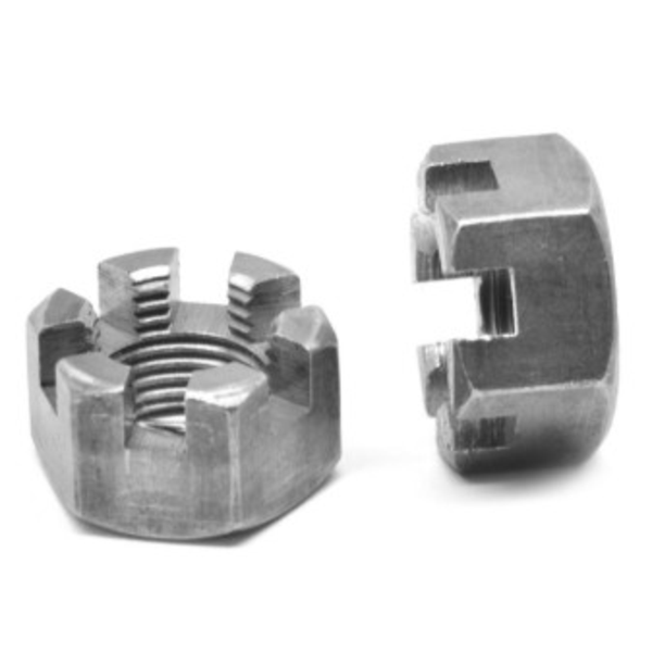 4" - 4 HEAVY HEX SLOTTED NUT MEDIUM CARBON STEEL HRC 32 MAX PLAIN