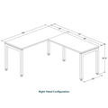 Elements L-Shape Desk 72" x 60" x 24"D - Espresso with Silver Legs