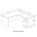 Classic L-Shape Desk 77" x 66" with Box/Box/File Pedestal - Newport Grey