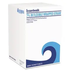 7.75" WHITE WRAPPED STRAW, 500/PACK