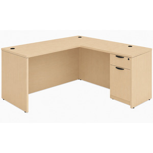 CLALD2033- Classic L-Shape Desk 60" W x 72" D with 42" Return and Box/File Pedestal- Maple