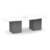 8' Classic Boat Shape Conference Table with Cube Base - White Top, Newport Gray Base