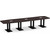 14' Classic Boat Shape Conference Table with Palmer Base - Espresso Top, Black Base