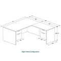 Classic L-Shape Desk 78" x 71" with 2 Box/File Pedestals - Aspen