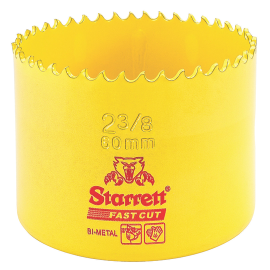 STARRETT FCH0238-G 2-3/8'' (60mm) Fast Cut Straight Pitch Bi-Metal Hole Saw