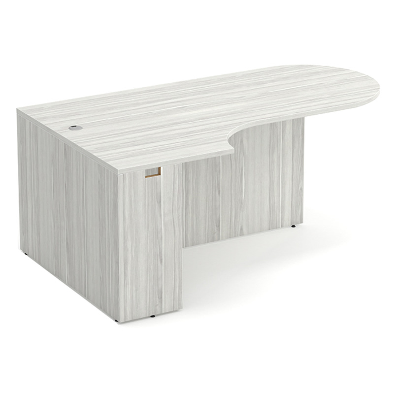 PL133L 71" BULLET DESK W/CORNER EXTENSION- LEFT- Silver Birch