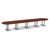 18' Classic Racetrack Conference Table with Palmer Base - Cherry Top, Brushed Silver Base