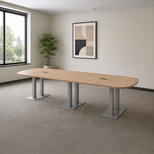 PALAR7638N - 12ft. Arena Conference Table with Brushed Palmer Base