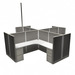 WEBBTYP34 - 53"H, Corner Top, 4-Pod,  6' x 6' Webb Typical - power