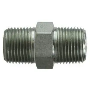 Reducing Hex Pipe Nipple, 1-1/2 in MPT x 1 in MPT, Steel