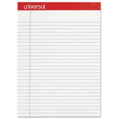 8.5 X 11" WIDE RULE WRITING PAD, WHITE 12/PK     UNV20630