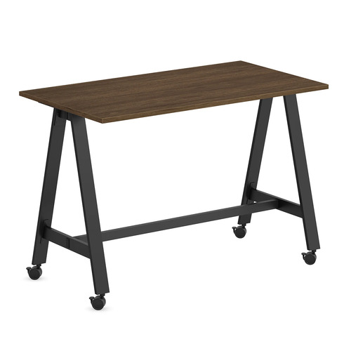 Signature Bistro Table 30" x 60" - Modern Walnut with Black Legs