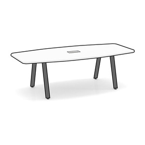 Conference Tables: Boat Shape Top, Signature VA Metal Base