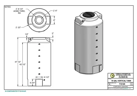 T1014N 75 Gallon Tank