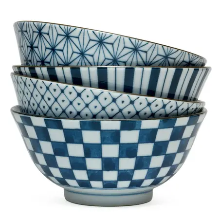 Four Pattern Bowl Set