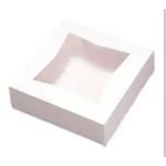 9 X 9 X 2-1/2 WHITE 1 PIECE BAKERY PIE BOX WITH WINDOW, 200/CS