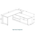 Encore L-Shape Desk 71" x 72" with Personal Storage and Bookcase Credenza - Aspen