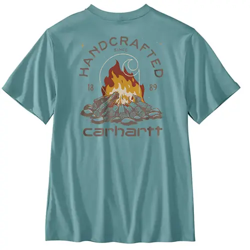 CARHARTT 107261 - Relaxed Fit Lightweight Short-Sleeve Pocket Fire Graphic T-Shirt - Summer Blue
