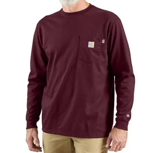 CARHARTT 100235 - Flame Resistant Cotton Long Sleeve T-Shirt - Port