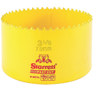 STARRETT FCH0318-G 3-1/8'' (79mm) Fast Cut Straight Pitch Bi-Metal Hole Saw