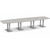 14' Classic Boat Shape Conference Table with Palmer Base - Silver Birch Top, Silver Brushed Base